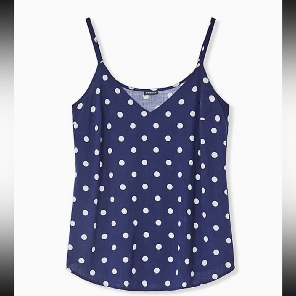 Torrid Navy Polka Dot Cami NWOT
